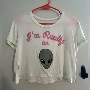 White distressed crop. Festival favorite